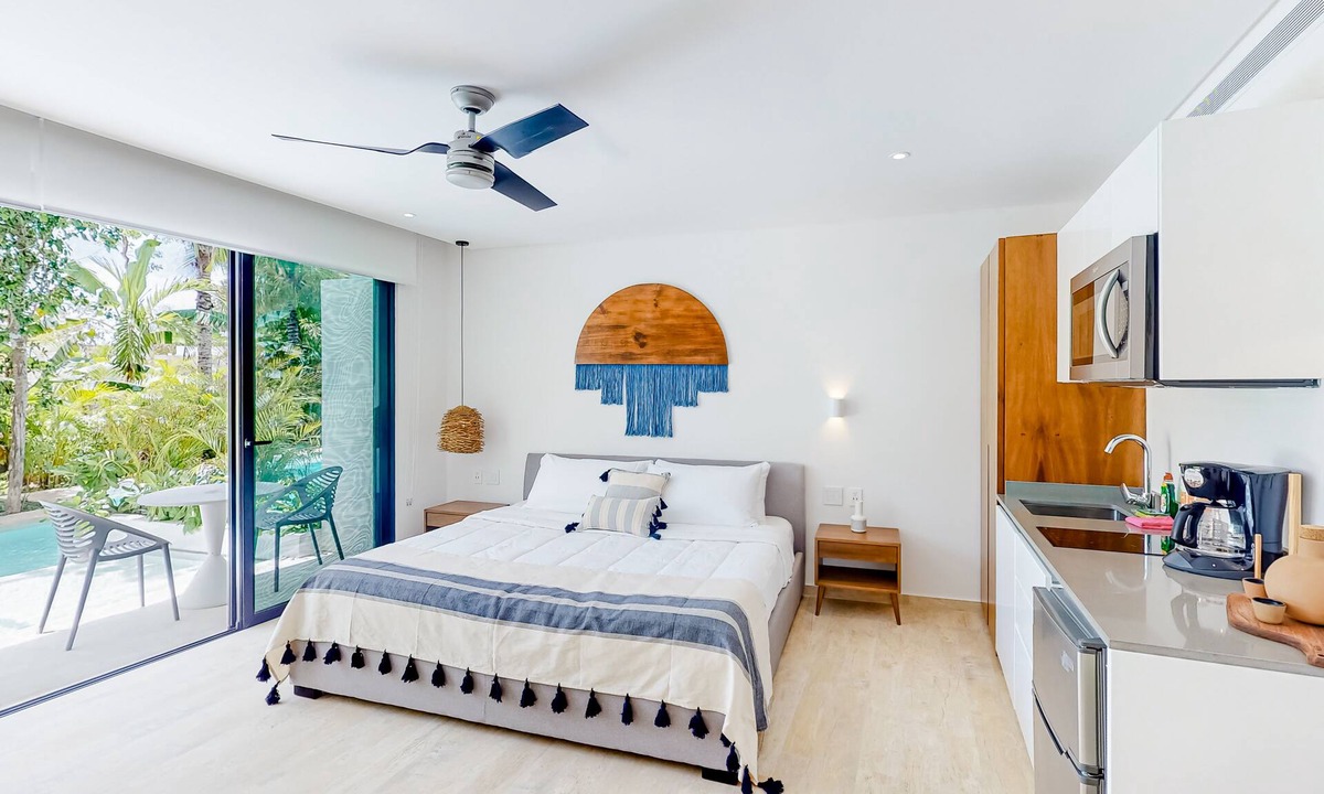 Tulum Apartment | Brand New Studio w/Small Patio, Shared Outdoor Pool, Free WiFi, Central A/C