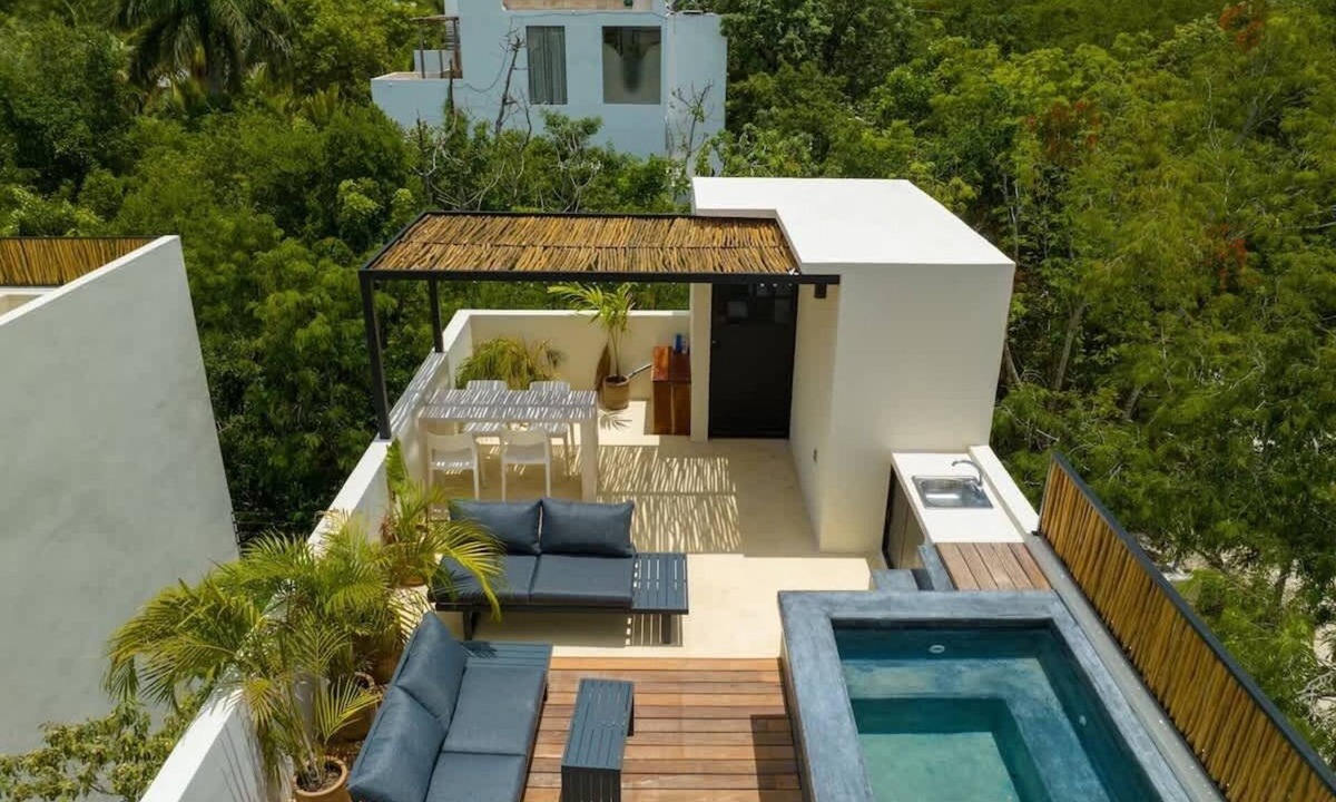Tulum City Center Condo | Casa Kaatal Sunny Penthouse Pool Beach Club Access