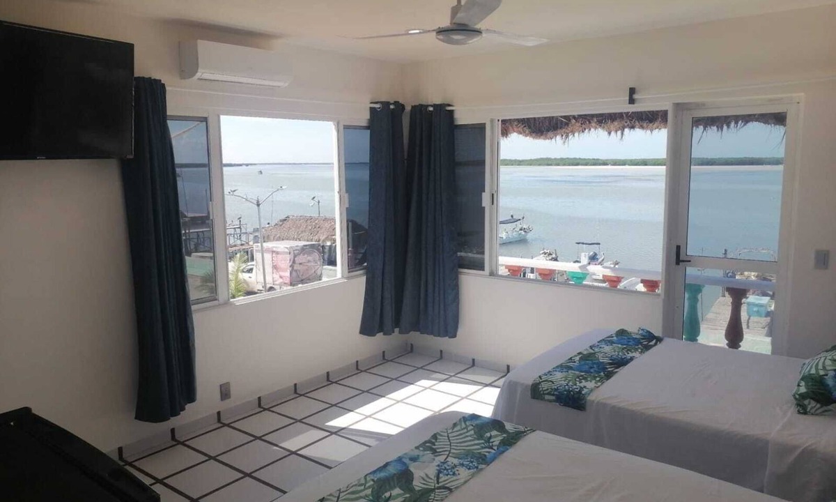 Rio Lagartos Apartment | Macumba Hotel and Restaurant The best view of the Ria Lagartos.