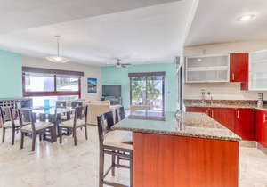 Beachfront apartment with ocean views, pools, gym, partial AC & strong WiFi