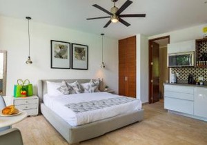 Hotel-style room in condominium with gym and spa included