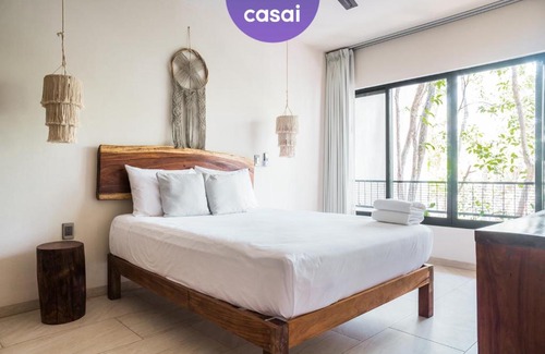 Tulum Apartment | Casai - Bright eco-loft surrounded by rainforest, La Veleta - 2 Pools, Gym