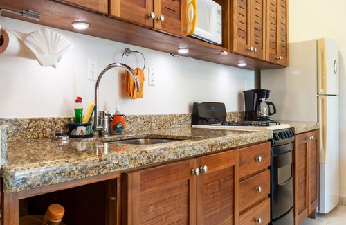 Puerto Morelos Apartment | Private patio overlooking the pool. 2-minute stroll to the beach.
