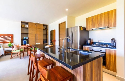 Akumal Apartment | Rooftop Pool Seaview Balcony Beach Gym BBQ