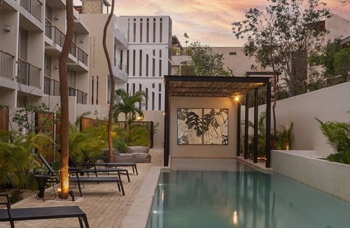 Tulum Apartment | Studio for 3 with terrace and pool access @ ARUNA