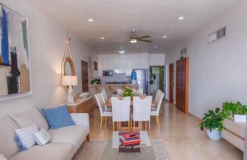 Akumal Condo | Stylish upscale condo on the beach, AC, swimming pool, beachfront!