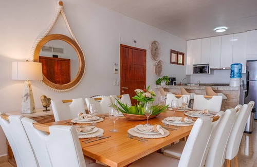 Akumal Condo | Stylish upscale condo on the beach, AC, swimming pool, beachfront!