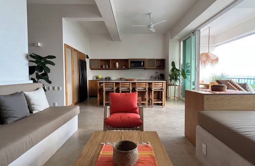 Barra de Colotepec Apartment | Casa Mamita | Spectacular ocean view | Terrace with private hot tub and pool