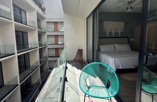 Tohoku Apartment | Chic studio at Sensai Downtown in Playa del Carmen: with AC, WiFi & fitness room
