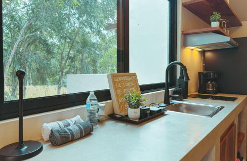 Ek Balam Village Apartment | La Linda Luxury Two Story Apartment Huge Terrace Next to the Pool