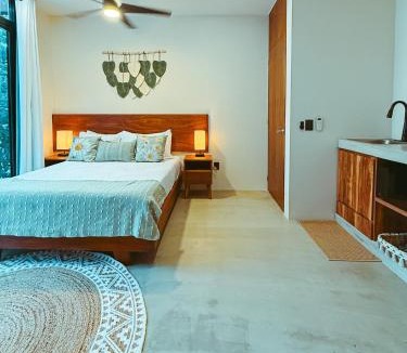 Ek Balam Village Apartment | La Linda Luxury Two Story Apartment Huge Terrace Next to the Pool