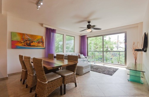 Gonzalo Guerrero Condo | Large, Modern Condo w/ Balcony overlooking 5th Ave. 4 min. Walk to the Beach!
