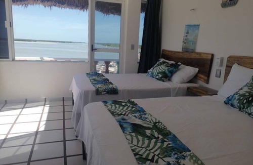 Rio Lagartos Apartment | Macumba Hotel and Restaurant The best view of the Ria Lagartos.
