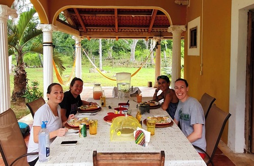 Santa Cruz House | Old yucateca hacienda with private cenotes and horses included, animals allowed