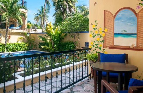Puerto Morelos Apartment | Private patio overlooking the pool. 2-minute stroll to the beach.