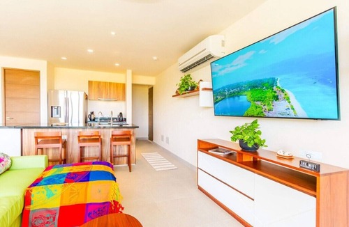 Akumal Apartment | Rooftop Pool Seaview Balcony Beach Gym BBQ