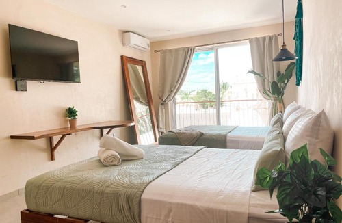 Ejidal Apartment | Suite F tortuga, equipada, 5min de la 5ta en auto