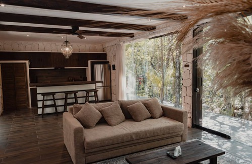 Chemuyil Villa | Tulum Jungle Villa 2BR and 2 Sofas in Living Room, complete with full bathrooms!