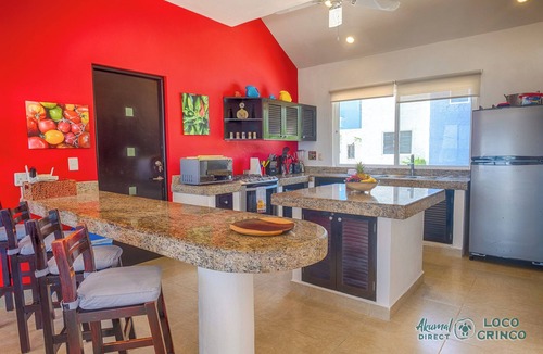 Akumal Villa | Vibrant and colorful ocean side villa with pool, AC and much more!