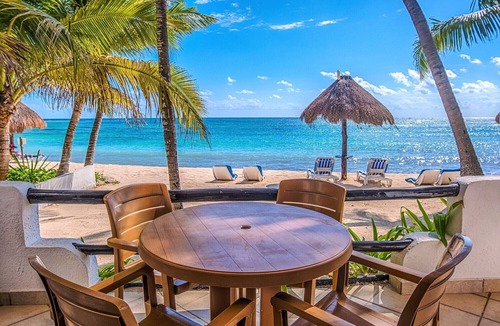 Akumal Condo | Walk onto the beach from your patio door! AC, WiFi, great for families!