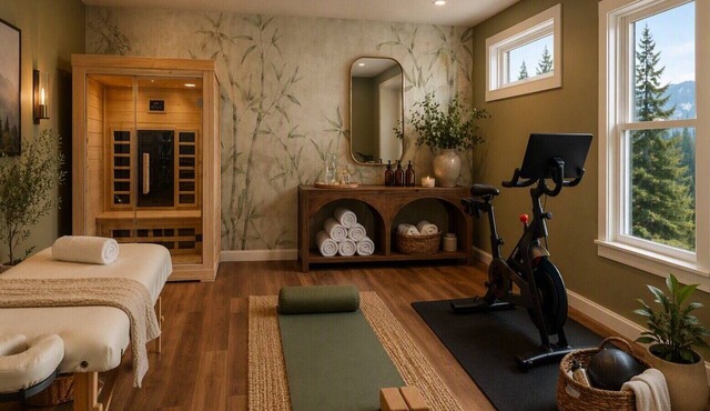 Private Mountain Spa Escape – Hot tub, sauna, Peloton & firelit lounges! in Wintergreen Resort