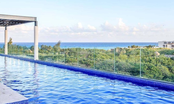 Ejidal Apartment | Gorgeous Private Pool w/Terrace Steps to Beach!