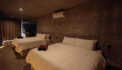 Room with Two King Beds with Street View and Private Bathroom
