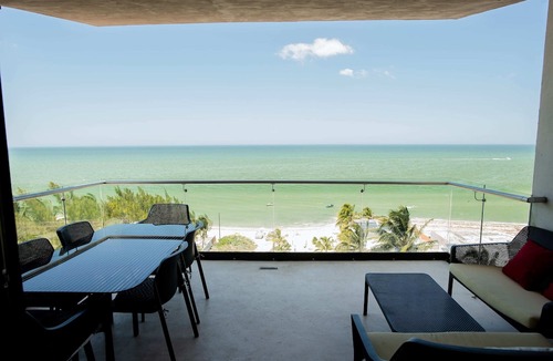 Chicxulub Puerto Apartment | Ocean views from all rooms of this Beachfront unit