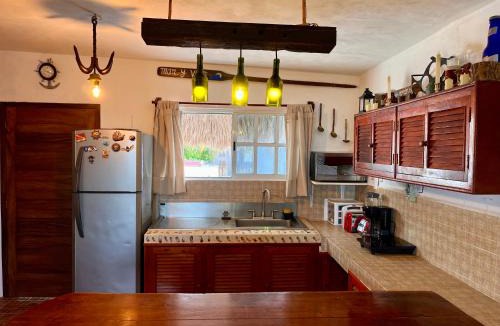 Chuburna Puerto House | Beachfront House with Terrace & Bar, AC, 6 Max