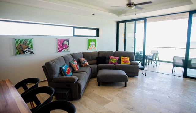 Ocean views from all rooms of this Beachfront unit in Chicxulub Puerto