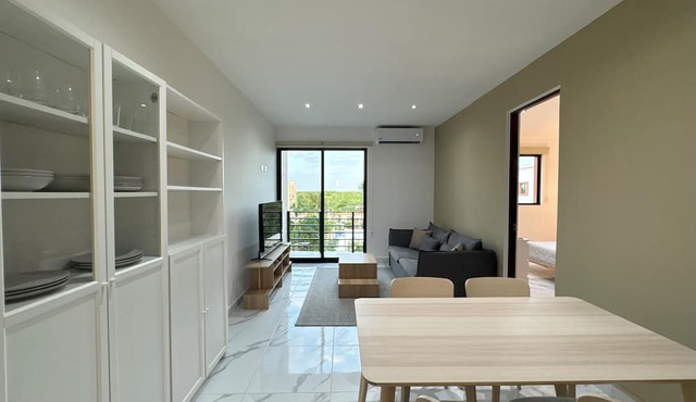 Modern apart in Cancun, well located, amenities. 2 bedrooms and 2 full bathrooms